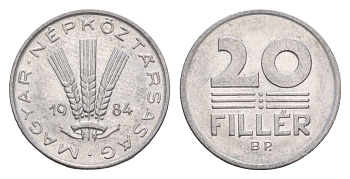 Венгрия 20 филлеров 1984 BP KM 573 алюминий 4658-569