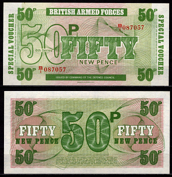 Англия 50 пенсов 1972 Pick M49 бумага UNC (пресс) 6317-24-2-2