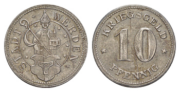 Верден 10 пфеннигов ND Funck 595.2A, Men05 26567.2, Men18 33394.2 железо 4638-126