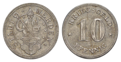 Верден 10 пфеннигов ND Funck 595.2A, Men05 26567.2, Men18 33394.2 железо 4638-126
