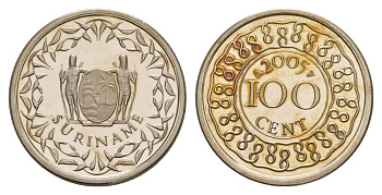 Суринам 100 центов 2005 KM 23 медно-никель BU 4626-144