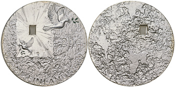 Финляндия 20 евро 2009 мир, защита, голубь KM 172 серебро  UNC  1095-5-23