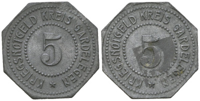 Гарделеген (Пруссия, Саксония) 5 пфеннигов ND Funck 151.2, Men18 10813.3 цинк 4597-236