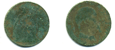 Великобритания 1 пенни 1906 Эдуард VII (1901-1910) KM 794.2, Spink 3990 бронза 47-643
