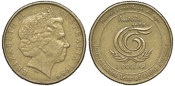Австралия 1 доллар 1999 Международный год пожилых людей KM 405 алюминиевая бронза 4606-521