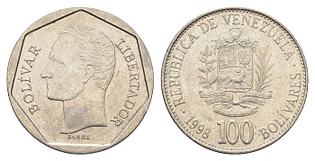 Венесуэла 100 боливаров 1998 Симон Боливар Y 78.1 сталь плакированная никелем 4663-345