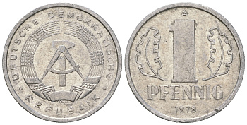 ГДР 1 пфенниг 1978 А KM 8.2 алюминий 4623-342
