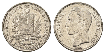 Венесуэла 2 боливара 1967 Симон Боливар Y 43 никель 4662-931