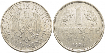 ФРГ 1 МАРКА 1976 J J.385, KM 110 медно-никель 3856-154