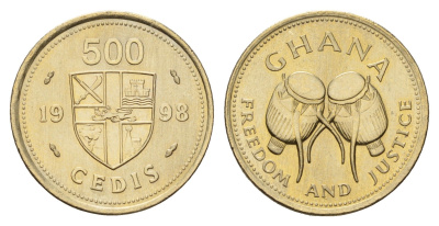 Гана 500 седи 1998 KM 34 никель латунь UNC 3459-1151