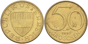Австрия 50 грошей 1985 KM 2885 алюминиевая бронза aUNC 4116-933