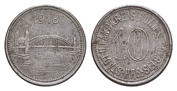 Бонн 10 пфеннигов 1918 Funck 52.4, Men05 3224.2, Men18 4139.2 железо 4659-328