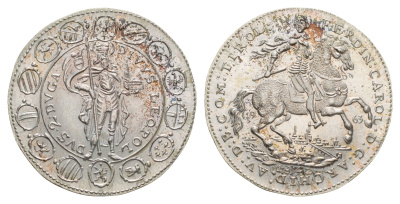 Австрия 2 дуката 1642 (1963) официальный рестрайк, диаметр 27,5 мм, вес 6,46 гр серебро UNC 1522-634