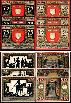 Везель (Пруссия, Рейн) набор из 6 нотгельдов 1921 2193-52-2-2