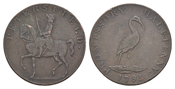 Великобритания, Хэмпшир, Питерсфилд 1/2 пенни 1793 Dalton & Hamer 44, Atkins 28 медь 1522-743