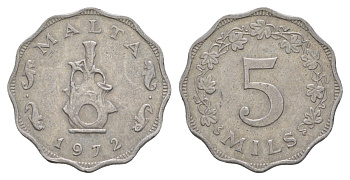 Мальта 5 милей 1972 KM 7 алюминий 4633-1151