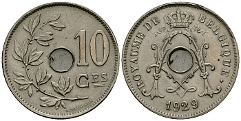 Бельгия 10 сантимов 1929 Belgique KM 85 медно-никель 4172-1045
