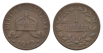 Германская Восточная Африка 1 геллер 1912 J KM 7 бронза 4658-1042