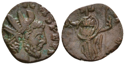 Римская Империя, императоры в Галлии антониниан 272 Тетрик, IMP C TETRICVS P F AVG, бюст императора / PAX AVG, Пация, персонификация Мира, локальная чеканка в Галлии RIC 100 биллон 1073-25-71