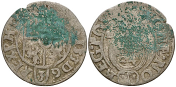 Польша 3 полкера (3 полторака - 1 крейцер) ND (1620-1627) Сигизмунд III Ваза (1587-1632) KM 41 серебро 4158-1052