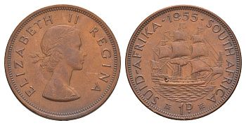 ЮАР 1 пенни 1955 KM 46 бронза 4645-1132