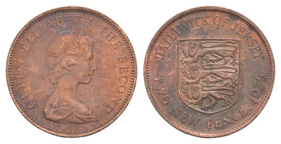 Джерси 2 пенса 1975 герб, Елизавета II (1952-2022) KM 31 бронза 4652-531