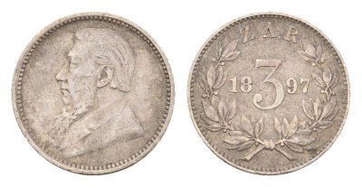 ЮАР 3 пенса 1897 KM 3 серебро 4585-143