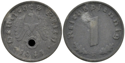 Германия 1 рейхспфенниг 1941 Е KM 97, J. 369 цинк 4567-1047