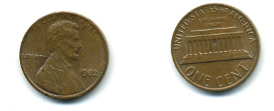 США 1 ЦЕНТ 1982 ЛИНКОЛЬН KM 201 медь цинк 4364-221