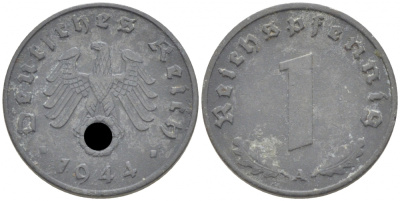 Германия 1 рейхспфенниг 1944 A KM 97 цинк 4396-1148