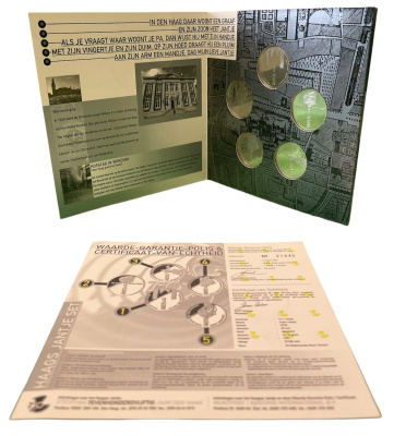 Нидерланды набор из 5 жетонов 1998 750 лет Гааге медно-никель PROOF 1-4-2-34