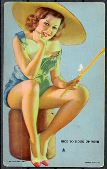 США открытка 1950-ые серия пинап (Pin-Up), приятно заняться с (Nice to hook up with) 6352-12-3-2