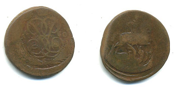 РОССИЯ 1 КОПЕЙКА 1760 медь 61-723