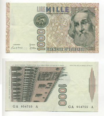 Италия 1000 лир 1982 Дворец дожеи?, Марко Поло Pick 109a 6317-22-1