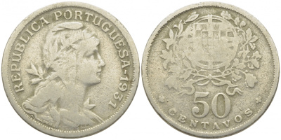 Португалия 50 сентаво 1931 KM 577 медно-никель 3856-921