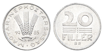 Венгрия 20 филлеров 1985 BP KM 573 алюминий 4665-1248