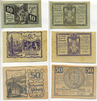 Австрия набор из 3 банкнот 1920 1 мая 1920-1 июля 1920, нотгельд, 10, 20, 50 геллеров, YBBSITS   бумага  XF 7555-7-2-2