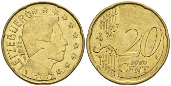 Люксембург 20 евроцентов 2008 KM 79 нордик 4148-734