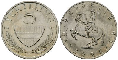 Австрия 5 шиллингов 1983 KM 2889a медно-никель 4138-443