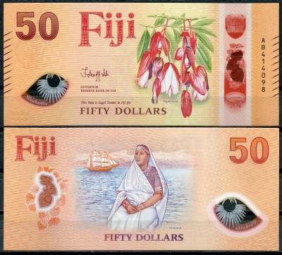 Фиджи лот из 5 банкнот ND (2026) 5, 10, 20, 50 и 100 долларов Pick 125, 126, 127, 128, 129  пластик  UNC (пресс) 451-300-2