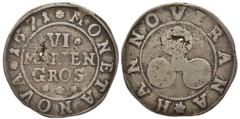 ГАННОВЕР 6 МАРИЕНГРОША 1671 KM 78 серебро 1522-723