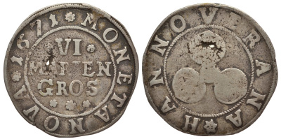 ГАННОВЕР 6 МАРИЕНГРОША 1671 KM 78 серебро 1522-723