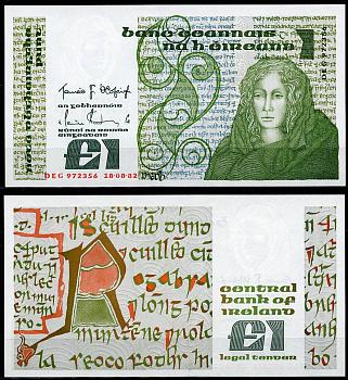 Ирландия 1 фунт 1982 богиня (королева) Медб Pick 70 c  бумага  UNC (пресс) 450-41-3