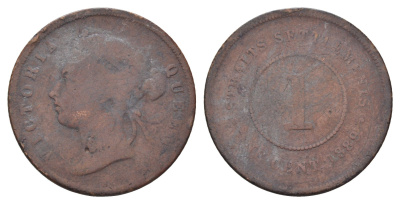 Стрейтс-Сетлментс (Стрейтс Сетлментс) 1 цент 1889 Виктория (1837-1901) KM 16 бронза 4662-441