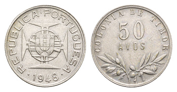 Португальский Тимор 50 аво 1948 KM 7 серебро 413-1514