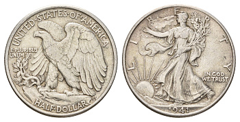 США 1/2 доллара (50 центов) 1941 KM 142 серебро 4127-2145