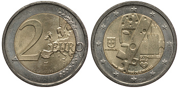 Португалия 2 евро 2012 Гимарайнш - европейская культурная столица KM 813 биметалл 176-1027