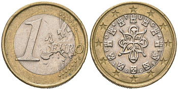 Португалия 1 евро 2009 INCM KM 766 биметалл 4604-1036