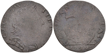 Великобритания 1 фартинг 1773 Георг III (1760-1820), подделка в ущерб обращения, вес 1,12 гр. медь 4126-654