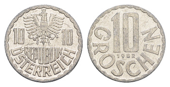 Австрия 10 грошей 1982 KM 2878 алюминий 4147-367
